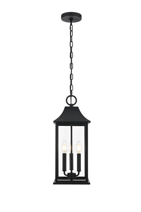 Elegant Lighting - OD503H21BK - Three Light Outdoor Pendant - Shepard - Black