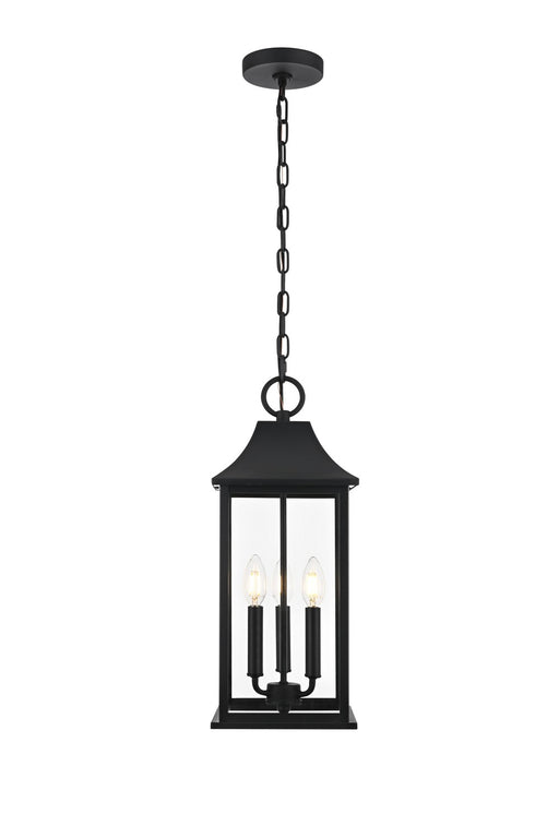 Elegant Lighting - OD503H21BK - Three Light Outdoor Pendant - Shepard - Black