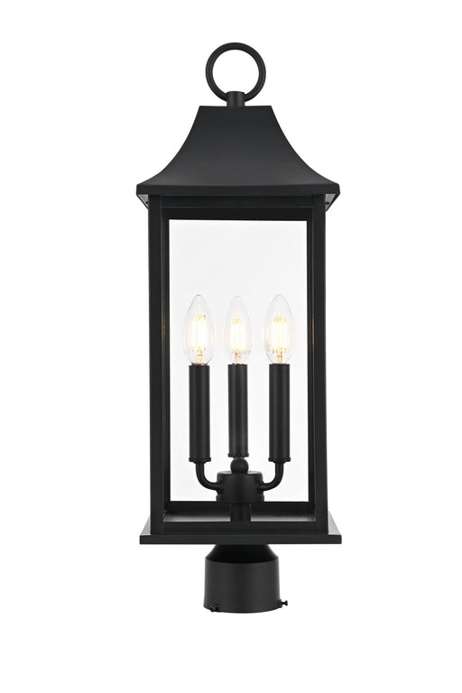 Elegant Lighting - OD503P24BK - Three Light Outdoor Post Mount - Shepard - Black