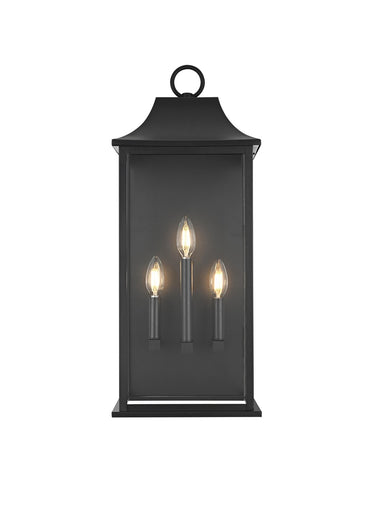 Shepard Three Light Outdoor Wall Sconce Black