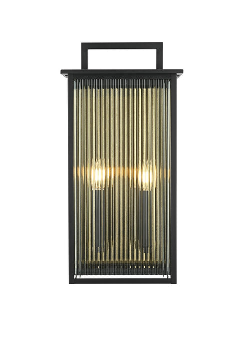 Elegant Lighting - OD513W23BK - Two Light Outdoor Wall Sconce - Kannon - Black