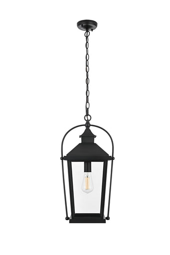 Luz One Light Outdoor Pendant Black