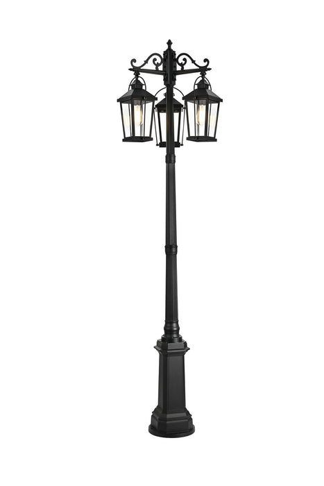Elegant Lighting - OD605P84BK - Three Light Outdoor Post Mount - Luz - Black