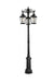 Elegant Lighting - OD605P84BK - Three Light Outdoor Post Mount - Luz - Black