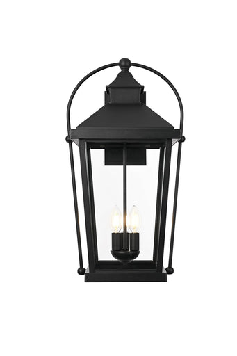 Luz Three Light Outdoor Wall Sconce Black