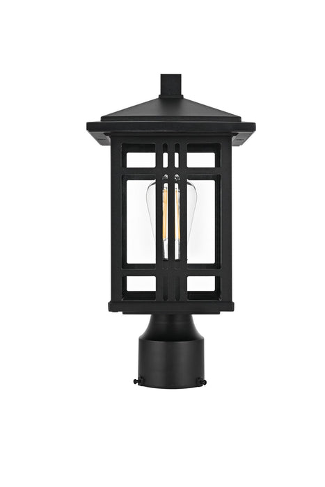 Elegant Lighting - OD613P14BK - One Light Outdoor Post Mount - Harley - Black