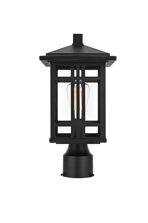 Elegant Lighting - OD613P14BK - One Light Outdoor Post Mount - Harley - Black