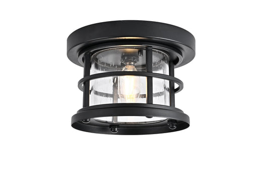 Carla One Light Outdoor Flush Mount Black