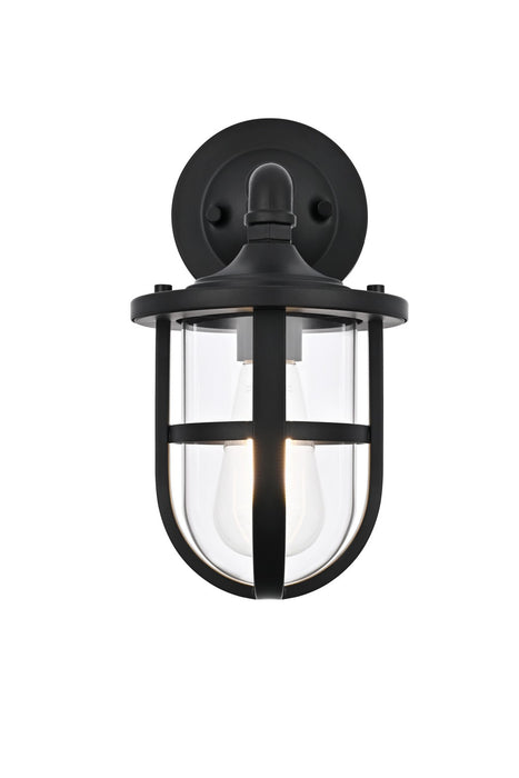 Elegant Lighting - OD807W12BK - One Light Outdoor Wall Sconce - Hugo - Black