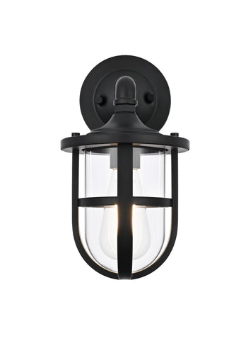 Hugo One Light Outdoor Wall Sconce Black