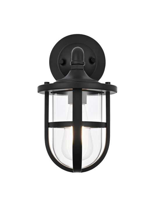 Elegant Lighting - OD807W12BK - One Light Outdoor Wall Sconce - Hugo - Black