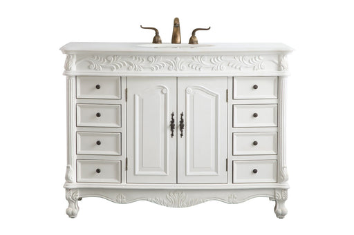 Elegant Lighting - VF-1039-VW - Single Bathroom Vanity - Bordeaux - Antique white