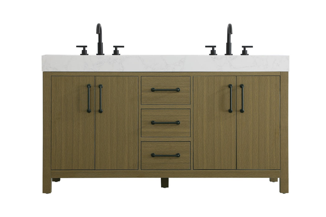 Elegant Lighting - VF60660DMCB - Bathroom Vanity - Nathan - Chestnut Brown