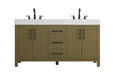Elegant Lighting - VF60660DMCB - Bathroom Vanity - Nathan - Chestnut Brown