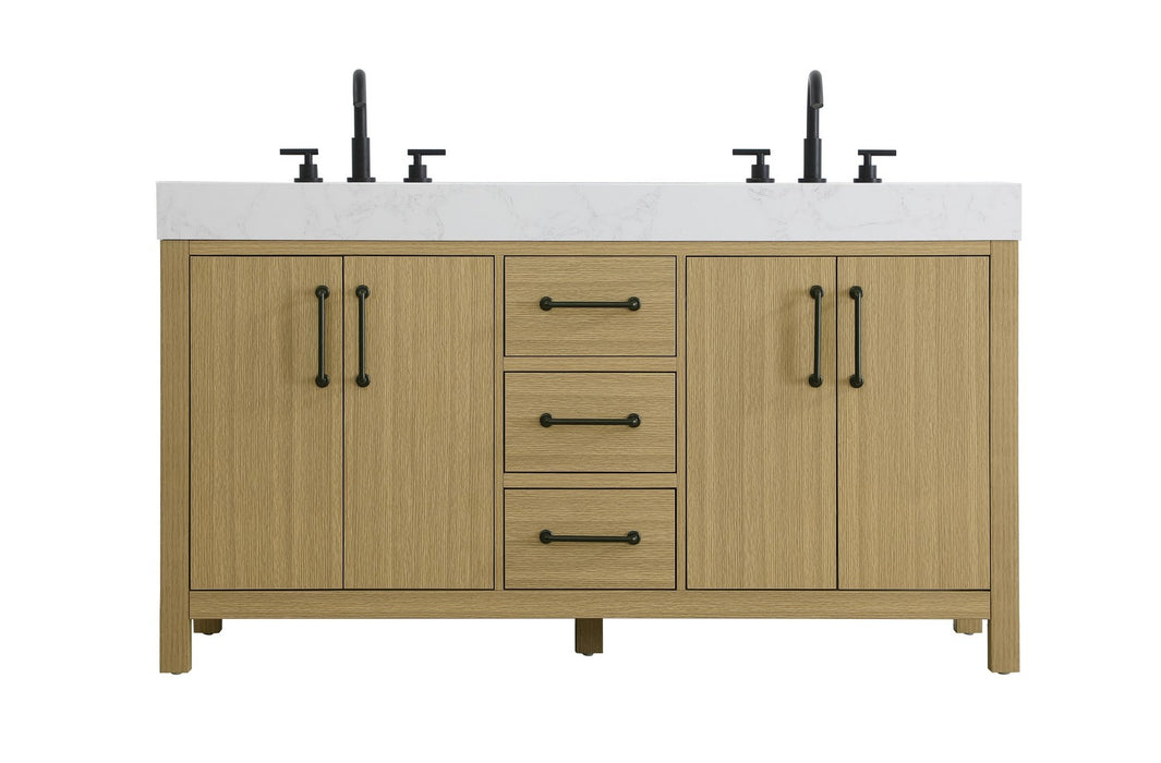 Elegant Lighting - VF60660DMHB - Bathroom Vanity - Nathan - Honey Brown