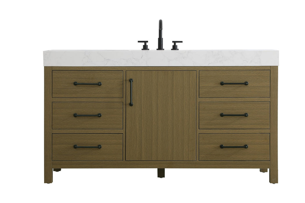 Elegant Lighting - VF60660MCB - Bathroom Vanity - Nathan - Chestnut Brown