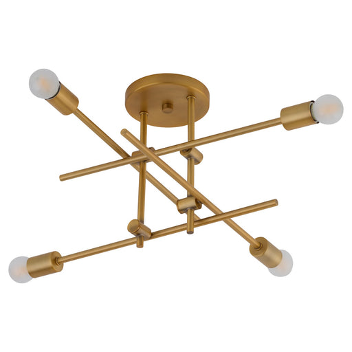 Quorum - 3-696-56 - Four Light Semi-Flush Mount - Mika - Brushed Brass