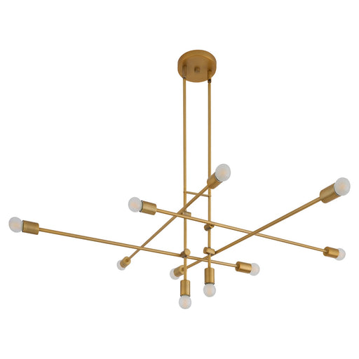 Quorum - 3-697-56 - Ten Light Chandelier - Mika - Brushed Brass