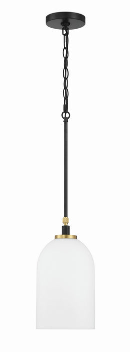 Craftmade - 60391-FBSB - One Light Pendant - Council - Flat Black/Satin Brass