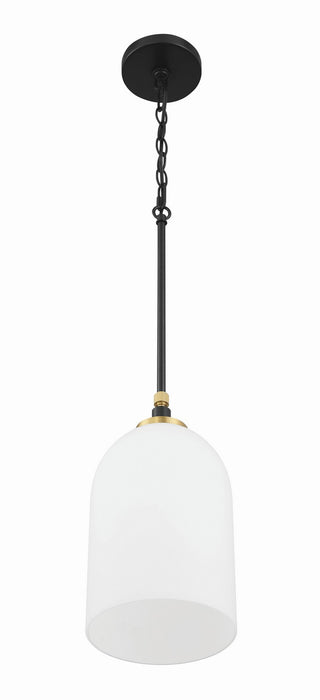 Craftmade - 60391-FBSB - One Light Pendant - Council - Flat Black/Satin Brass