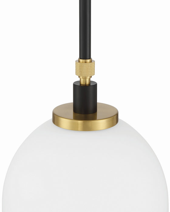 Craftmade - 60391-FBSB - One Light Pendant - Council - Flat Black/Satin Brass