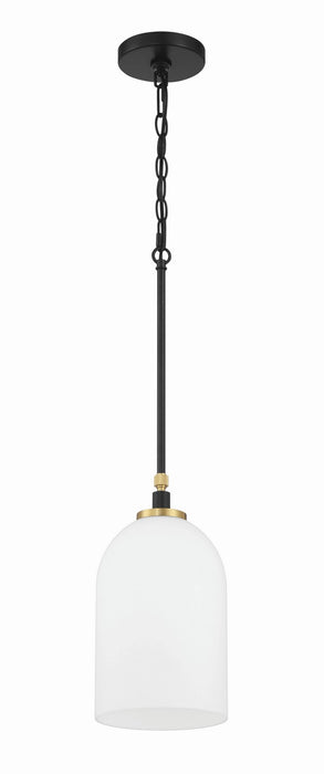 Craftmade - 60391-FBSB - One Light Pendant - Council - Flat Black/Satin Brass