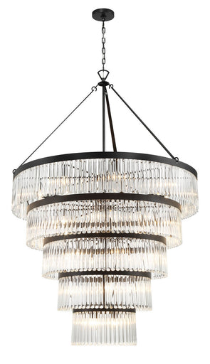 Emory 30 Light Chandelier Black Forged