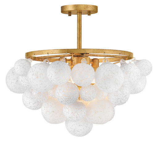 Marabel LED Semi-Flush Mount Distressed Brass