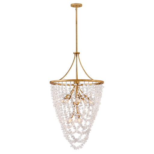 Myra LED Chandelier Distressed Brass