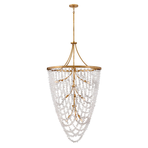 Myra LED Chandelier Distressed Brass