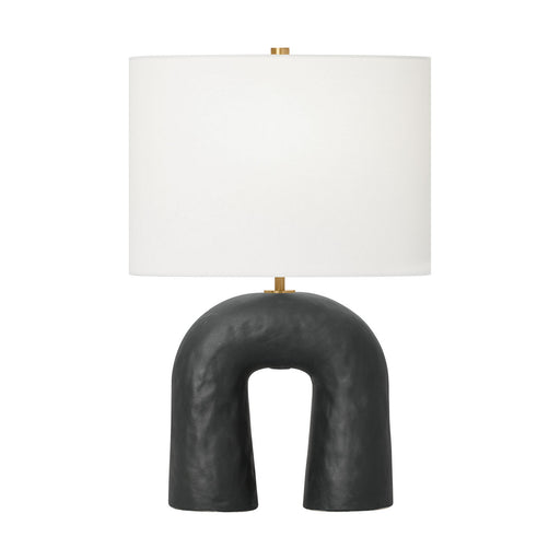 Aura One Light Table Lamp Rough Black Ceramic