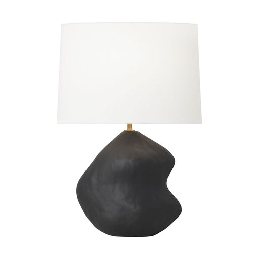 Broxton One Light Table Lamp Rough Black Ceramic