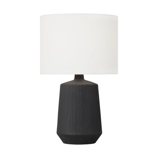 Panola One Light Table Lamp Rough Black Ceramic