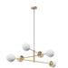 Hunter - 13207 - Six Light Chandelier - Hepburn - Alturas Gold