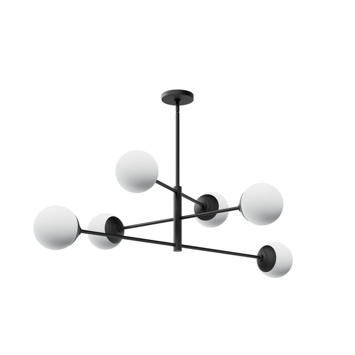 Hunter - 13209 - Six Light Chandelier - Hepburn - Matte Black