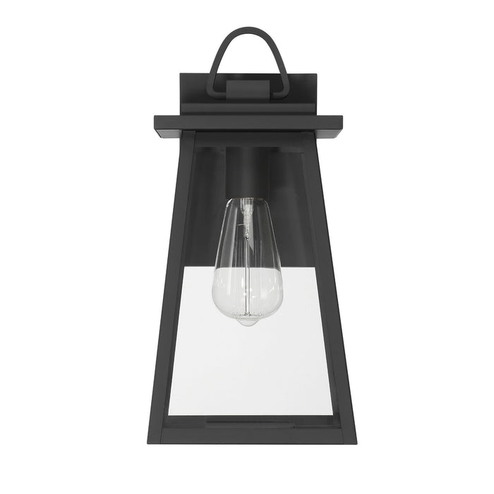 Hunter - 46054 - One Light Outdoor Wall Mount - Ivory Dusk - Matte Black