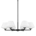 Hunter - 48096 - Six Light Chandelier - Celestial Valley - Matte Black