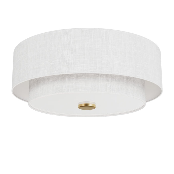 Hunter - 48122 - Two Light Flush Mount - Brookside - Luxe Gold