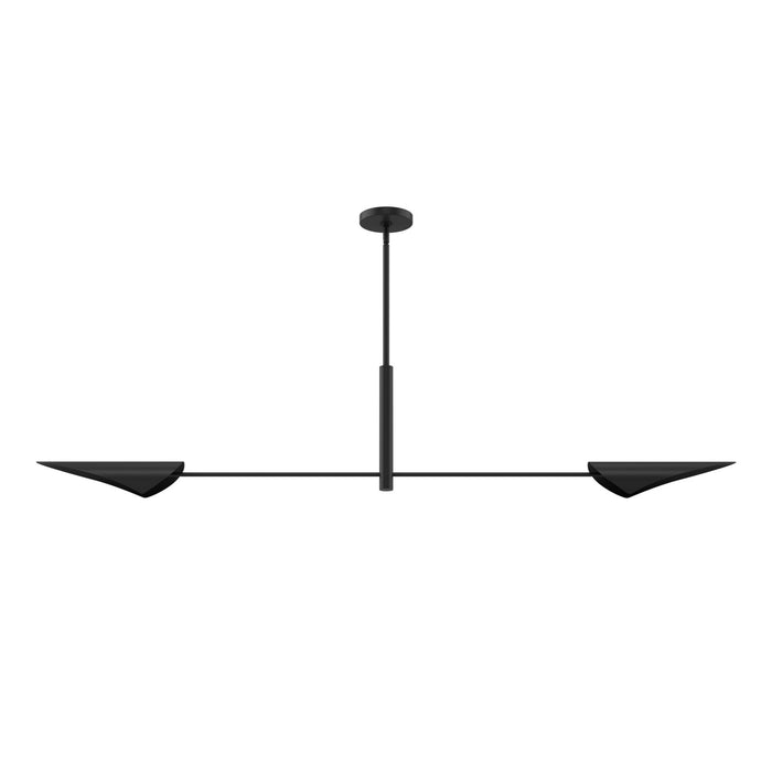 Hunter - 48142 - Two Light Linear Chandelier - Merian - Matte Black