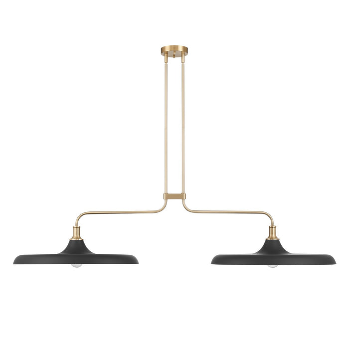 Hunter - 48150 - Two Light Linear Chandelier - Moriso - Matte Black