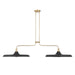 Hunter - 48150 - Two Light Linear Chandelier - Moriso - Matte Black