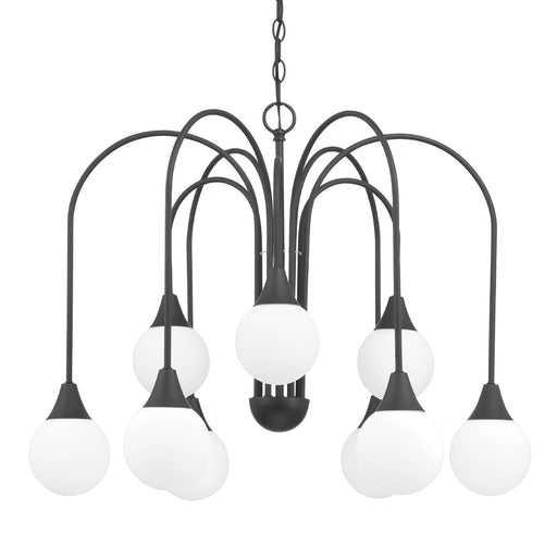 Valadon Nine Light Chandelier Matte Black