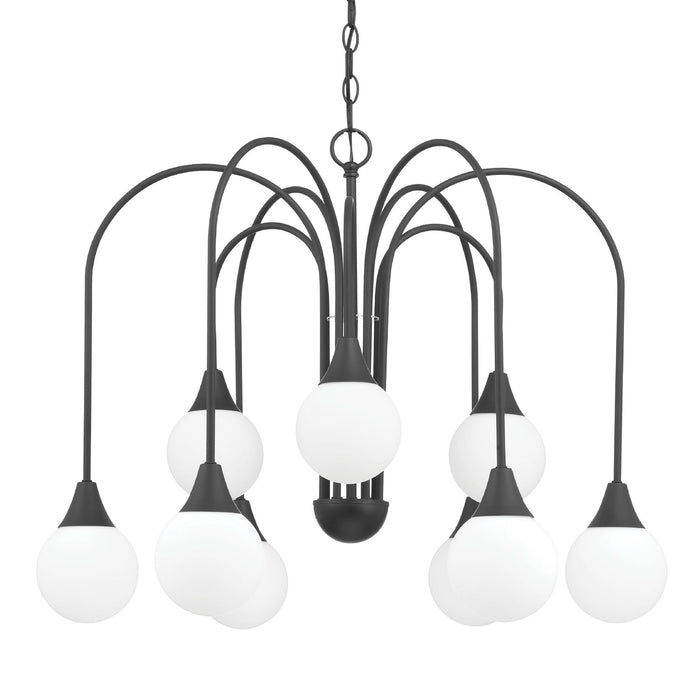 Hunter - 48199 - Nine Light Chandelier - Valadon - Matte Black