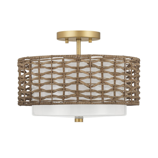 Laila Two Light Semi Flush Mount Luxe Gold