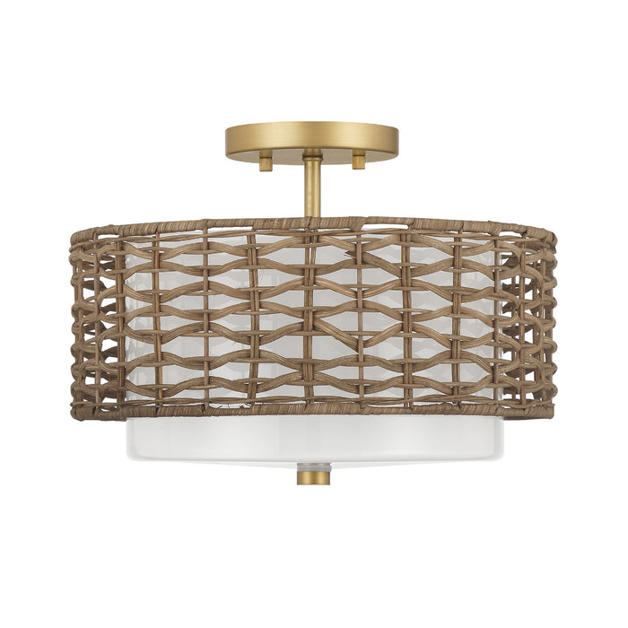 Hunter - 48211 - Two Light Semi Flush Mount - Laila - Luxe Gold