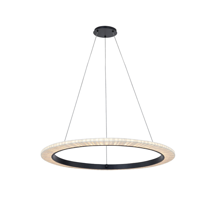 Justice Designs - FAB-8336-CREM-MBLK - LED Pendant - Textile - Matte Black