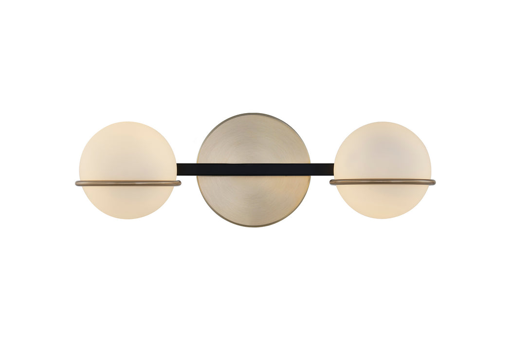 Justice Designs - FSN-4162-OPAL-MBBR - LED Bath Bar - Fusion - Matte Black w/ Brass
