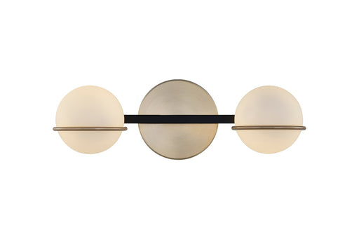 Fusion LED Bath Bar Matte Black w/ Brass