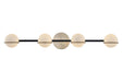 Justice Designs - FSN-4164-OPAL-MBBR - LED Bath Bar - Fusion - Matte Black w/ Brass