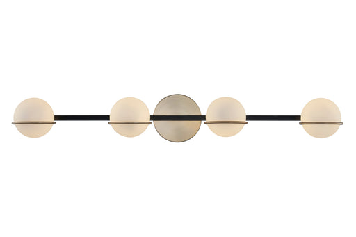 Fusion LED Bath Bar Matte Black w/ Brass